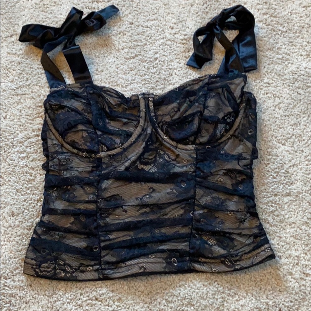 Lulus Up Until Dawn Bustier Top, XS
